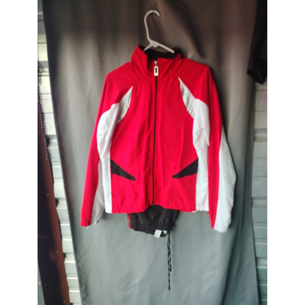 Kim Rogers Red White Black Tracksuit Set Windbreaker Jacket Pants Medium